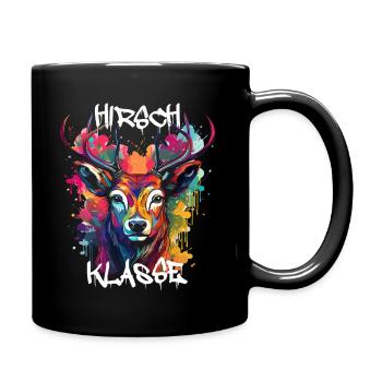 Graffiti Hirschklasse Grundschule Klassentier - Tasse einfarbig - Schwarz - Rechts