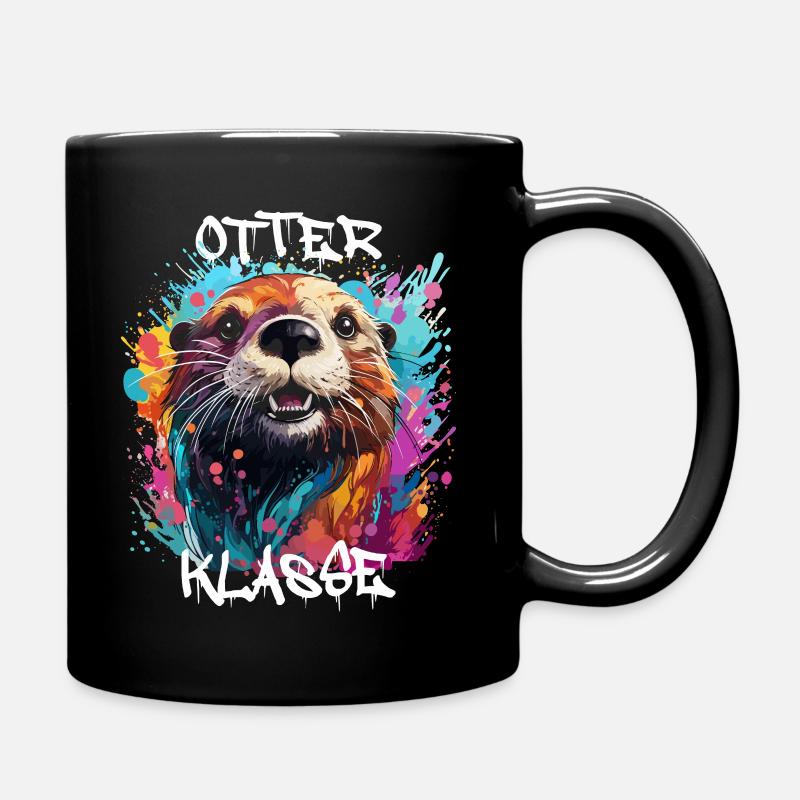 Graffiti Otterklasse Grundschule Klassentier Otter - Tasse einfarbig - Schwarz