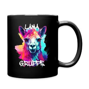 Graffiti Lamagruppe Kindergarten Gruppentier Lama - Tasse einfarbig - Schwarz - Rechts