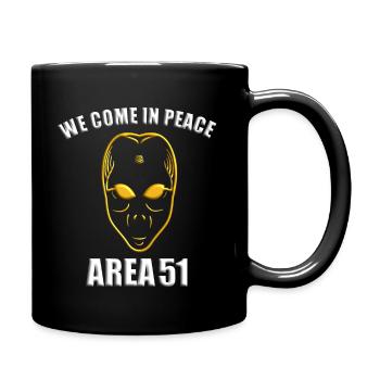 Alien UFO Ausserirdischer Raumschiff Untertasse - Tasse einfarbig - Schwarz - Rechts