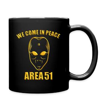 Alien UFO Ausserirdischer Raumschiff Untertasse - Tasse einfarbig - Schwarz - Rechts