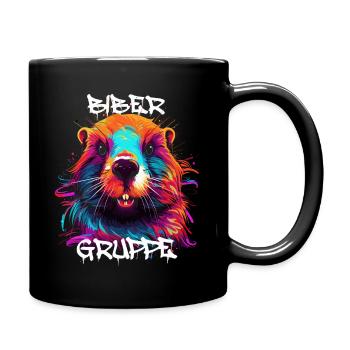 Graffiti Bibergruppe Kindergarten Gruppentier - Tasse einfarbig - Schwarz - Rechts
