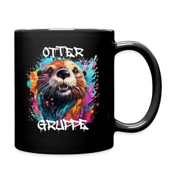 Graffiti Ottergruppe Kindergarten Gruppentier - Tasse einfarbig - Schwarz - Rechts