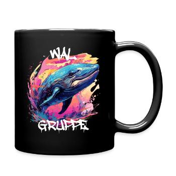 Graffiti Walgruppe Kindergarten Gruppentier Wal - Tasse einfarbig - Schwarz - Rechts