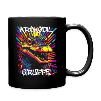Graffiti Krokodilgruppe Kindergarten Gruppentier - Tasse einfarbig - Schwarz - Rechts