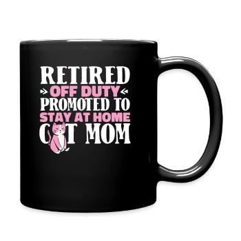 Pensioner Pension Cat - Full Colour Mug - black - Right