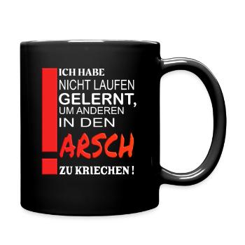 Positives Denken -Selbstbewusstsein schadet nicht! - Tasse einfarbig - Schwarz - Rechts