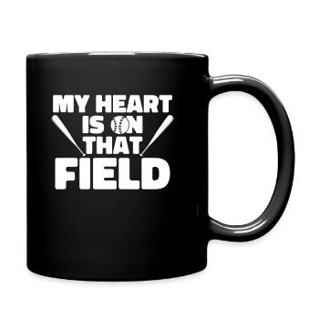 Baseball Baseball Mama My Heart Is On That Field - Full Colour Mug - black - Right