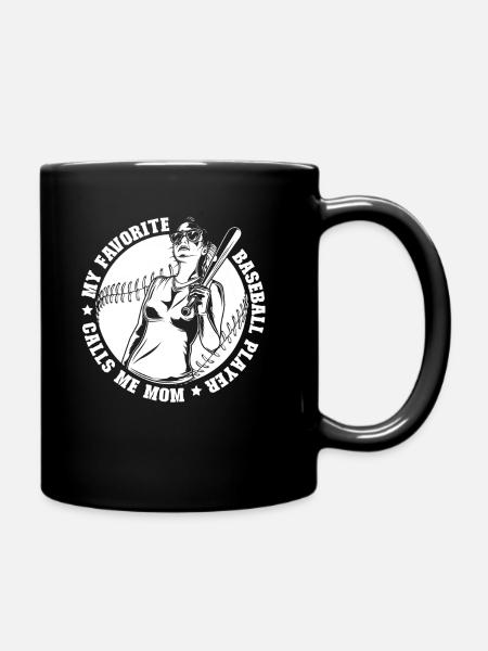 Baseball Mutter Baseball Mama - Tasse einfarbig - Schwarz