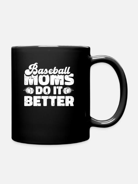 Baseball Baseball Mama - Tasse einfarbig - Schwarz
