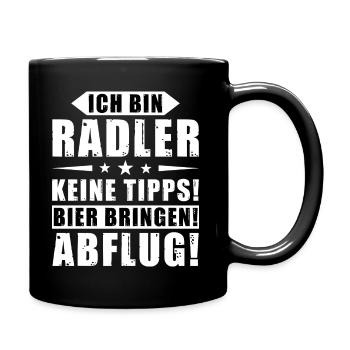 Ich bin Radler - Keine Tipps! Bier bringen! - Tasse einfarbig - Schwarz - Rechts