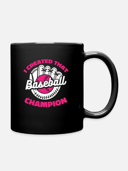 Baseball Mutter Baseball Mama - Tasse einfarbig - Schwarz