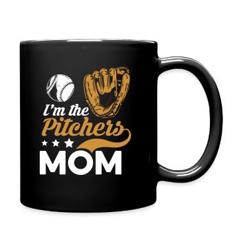 Baseball Baseball Mama - Tasse einfarbig - Schwarz - Rechts