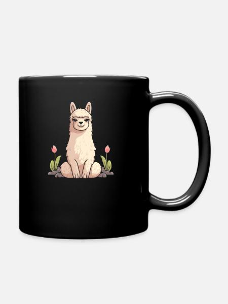 Lama Llama - Tasse einfarbig - Schwarz