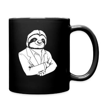 Faultier - Tasse einfarbig - Schwarz - Rechts