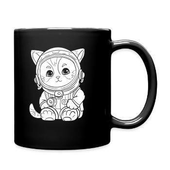 Katze - Tasse einfarbig - Schwarz - Rechts