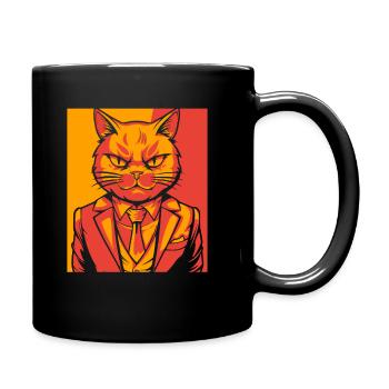 Katze - Tasse einfarbig - Schwarz - Rechts