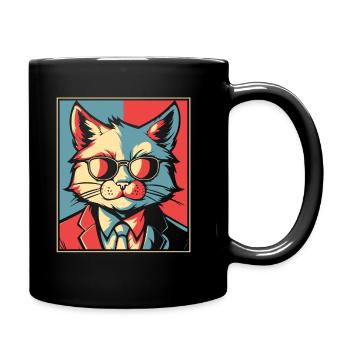 Cat - Full Colour Mug - black - Right