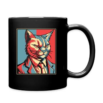 Katze - Tasse einfarbig - Schwarz - Rechts