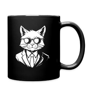 Katze - Tasse einfarbig - Schwarz - Rechts