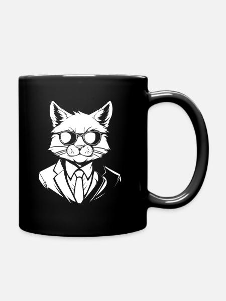 Katze - Tasse einfarbig - Schwarz