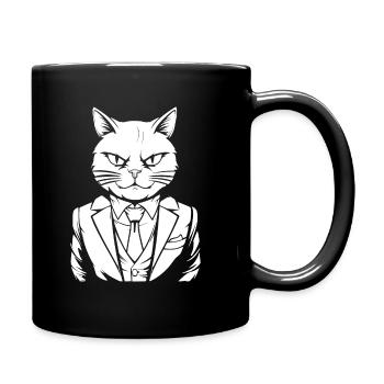 Katze Anzug - Tasse einfarbig - Schwarz - Rechts