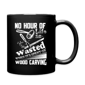 Wood Carving Time Spent On Wood Carving - Full Colour Mug - black - Right