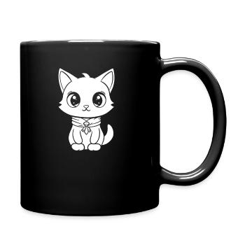 Katze - Tasse einfarbig - Schwarz - Rechts