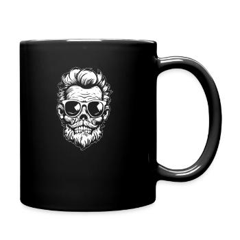 Halloween Skelett - Tasse einfarbig - Schwarz - Rechts