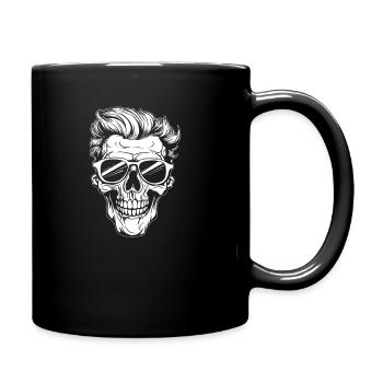 Halloween Skelett - Tasse einfarbig - Schwarz - Rechts