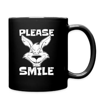 Kangaroo Funny Just Smile - Full Colour Mug - black - Right
