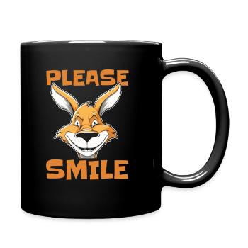 Kangaroo Funny Just Smile - Full Colour Mug - black - Right