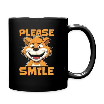 Hamster Golden Hamster Funny Just Smile - Full Colour Mug - black - Right