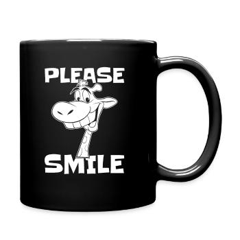 Giraffe Funny Just Smile - Full Colour Mug - black - Right