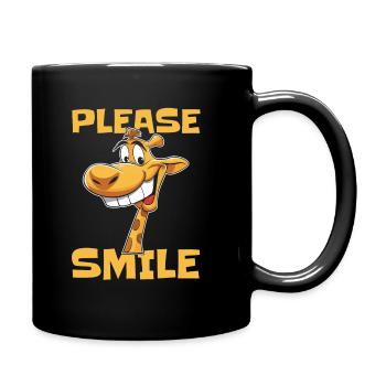 Giraffe Funny Just Smile - Full Colour Mug - black - Right