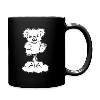 Koalabär Regenbogenfurz - Tasse einfarbig - Schwarz - Rechts