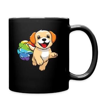 Labrador Funny Rainbow Fart - Full Colour Mug - black - Right