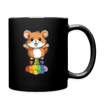 Hamster Gold Hamster Funny Rainbow Fart - Full Colour Mug - black - Right