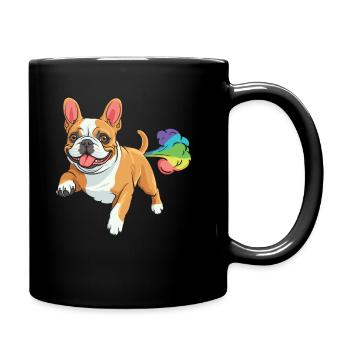 Bouledogue français drôle arc-en-ciel pet - Mug uni - noir - Droite