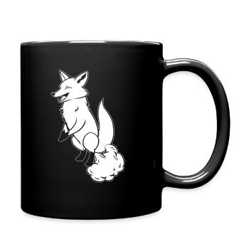 Fox rainbow fart - Full Colour Mug - black - Right