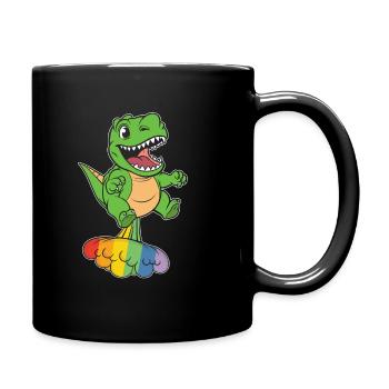 Dinosaure Drôle Arc-en-Ciel Pet - Mug uni - noir - Droite
