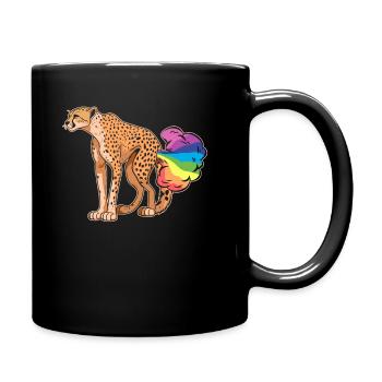 Guépard Drôle Arc-en-Ciel Pet - Mug uni - noir - Droite