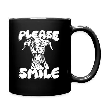 Doberman Funny Just Smile - Full Colour Mug - black - Right