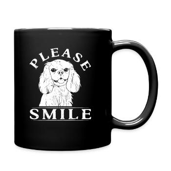 King Charles Cavalier Just Smile - Full Colour Mug - black - Right