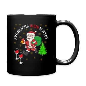 Fröhliche Weinachten - Tasse einfarbig - Schwarz - Rechts