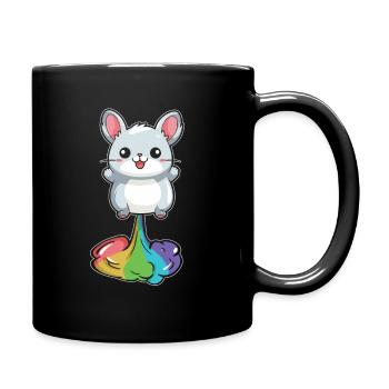 Chinchilla Drôle Arc-en-Ciel Pet - Mug uni - noir - Droite