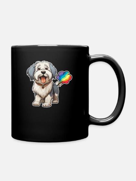 Altenglischer Schäferhund Bobtail Niedlich - Tasse einfarbig - Schwarz