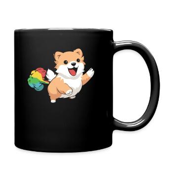 Papillon Funny Rainbow Fart - Full Colour Mug - black - Right