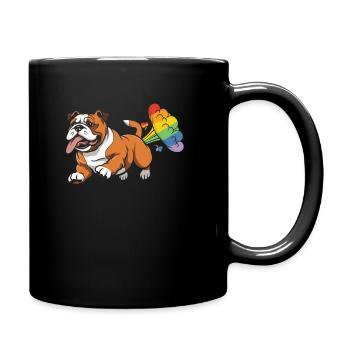 Bulldog Rainbow Rainbow Fart - Full Colour Mug - black - Right