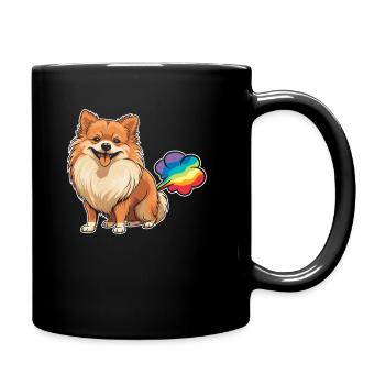 Pomeranian Funny Rainbow Fart - Full Colour Mug - black - Right